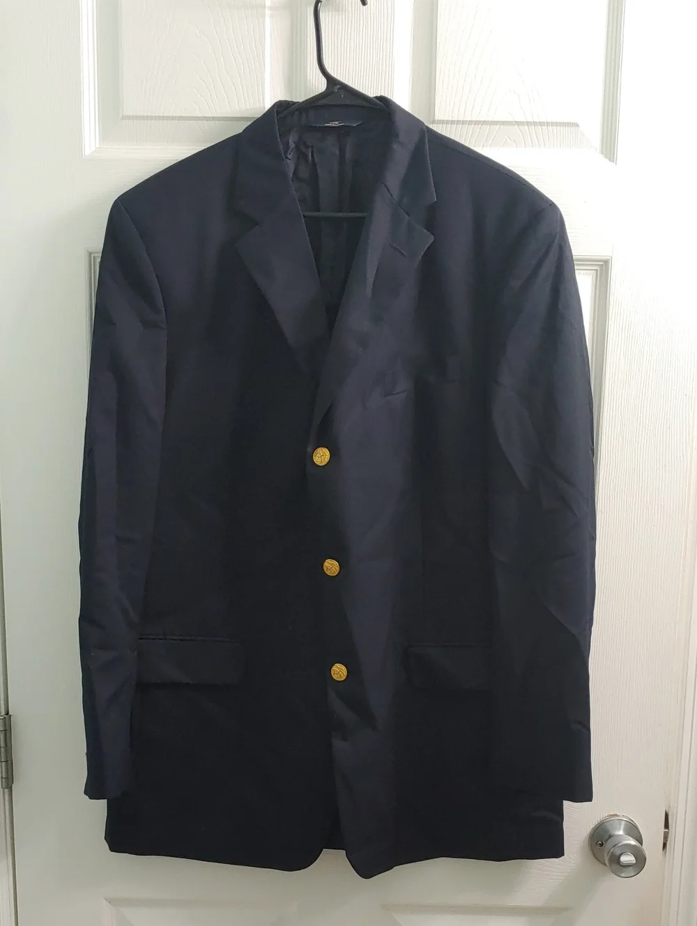 Brooks Brother Wool Blazer Navy Blue Men's Designer Sport Coat Size 44L